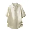 3D Estilo Nuevo Verano Hombres Moderno Corte Holgado Marca de Moda Estudiante Polo Camiseta de Manga Corta para Hombre Top para Hombre Longitud de Cinco Puntos