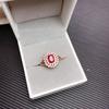 Plata 925 incrustada nuevo anillo de rubí rojo rojo paloma quemada nueva gema anillo pulsera color tesoro joyería generación cabello