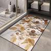 Tapete de piso de barro de diatomeas con flor en relieve, tapete absorbente para baño, tapete de goma antideslizante para puerta, alfombra con efecto tridimensional 3D