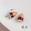 [Serie de Café de Desayuno Parisino] Colgante de Croissant de Grano de Café DIY Goteando Aceite Colgante Accesorios para Joyería DIY