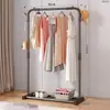 Perchero de pie para dormitorio, uso doméstico, plegable, interior, de una barra, simple para balcón, almacenamiento y tendedero