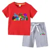 Camiseta Infantil 2023 Verão Nova Roupa Infantil de Comércio Exterior ins Algodão Coreano Calça de Manga Curta Infantil Conjunto de Duas Peças