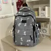 Mochila Azul Sal Marina con Lazo Nuevo para Mujer, Estilo Ins, Fresca y Única, Mochila para Estudiante de Secundaria con Alto Valor Estético