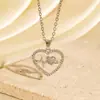 Collar de Corazón Hueco de Lujo Ligero Estilo Coreano con un Toque de Alta Gama, Diseño de Nicho, Colgante de Moda con Corazones en Forma de Corazón Cosidos con Circonita Microincrustada para Mujer