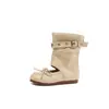 Botas de Media Pantorrilla de una Sola Línea Estilo Británico Retro para Niñas 2026 Otoño/Invierno Nuevas Moda Coreana Versátiles Antideslizantes de Cuero