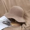 Chapéu de Lã para Mulheres Outono e Inverno Onda Curl Britânico Vintage All-match Chapéu de Pescador de Viagem All-match Big Brim Pequeno Top Hat