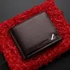 Nueva cartera para hombre, estilo corto, cartera de cuero horizontal business casual para hombres jóvenes, moderna cartera de cuero suave de gran capacidad