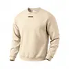Moletom casual masculino europeu e americano da Amazon, com corte solto, cor sólida, forro de fleece e gola redonda com logo de silicone
