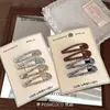 4 Paquetes de Tarjetas ~ 6cm Pinza Koreana de Brillo para Mechones Laterales, Flequillo, Cabello Suelto, Adorno Lindo de Gota de Agua para Mujeres