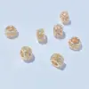 Oro de 14K Alta Retención de Color Bordes Dorados Micro-Pavimentados Zirconia Cortada Barril Cuentas Espaciador Accesorios de Cristal Pulsera de Cuentas Accesorios para DIY
