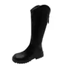 Nueva colección otoño/invierno 2026: Botas de tacón medio, punta cuadrada, punta redonda, hasta la rodilla para mujer, con suela gruesa y un estilo europeo y americano de moda, aptas para exportación