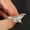 Anillo Inteligente de Mariposa Danzante Estilo Chino Retro Incrustado con Tecnología de Dibujo de Hilo Sentido Tridimensional de Alta Gama Anillo Abierto de Temperamento para Mujeres