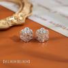 Brincos de zircônia super flash de luxo com luz explosiva, diamante completo, moda, brinco de orelha de alta qualidade, design de nicho elegante, fivela de orelha elegante