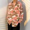 Camisa Floral Masculina Estilo Japonês Primavera Outono Tendência Coreana Ins Legal Estilo Hong Kong Jaqueta Camisa Casual Versátil