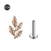 Titanio F136 1.2/1.0mm de Espesor Alas de Murciélago Perforación Delicada Zircón Pendientes de Hoja Pendientes de Abanico Clavos de Oreja