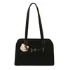 Bolso Tote Retro Transfronterizo para Mujer Gran Capacidad 2025 Nuevo Otoño e Invierno Bolso de Hombro Versátil Bolso Casual para Viajar