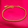 Pulseira de Molde Invertido Banhada a Ouro Cobre 24K para Mulheres Pulseira Simples Torcida Chopin Plana Shagang Joias Atacado Ao Vivo Shagang