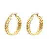Pendientes de anillo nuevos de celebridad de Internet INS transfronterizos de acero inoxidable chapado en oro de 18 quilates, pendientes geométricos de espiga de trigo, pendientes para mujer, joyería al por mayor