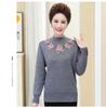 Ropa Informal de Talla Grande para Madres Moda Versátil Cuello Semi Alto Manga Larga para Mujeres de Mediana Edad y Mayores Camisa Base Engrosada de Otoño e Invierno