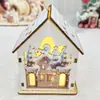 Decorações de Natal Enfeites de Mesa Chalé Luminoso Estilo Nórdico Casa de Madeira Vintage Enfeites de Natal
