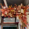 Cor de café de outono estilo retrô materiais florais materiais florais de casamento móveis macios atmosfera de outono adereços de casamento decorações flores artificiais