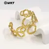 Wt-B716 Nuevo Diseño Geométrico Circular Único Pulsera Abierta de Latón, Accesorio Decorativo para Mujer de Exportación Más Vendido