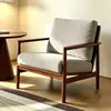 Sillón individual de madera maciza estilo nórdico para espacios pequeños, dormitorio, balcón, hotel, casa de huéspedes, sofá perezoso de ocio, silla Hank
