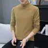 Camiseta de manga larga de terciopelo de doble cara para hombre, con cuello medio, para invierno, para primavera y otoño, con cuello medio alto y combinable.