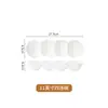 Plato de cerámica con tres compartimentos para mojar, plato rectangular creativo para snacks de barbacoa estilo japonés y coreano, para hot pot