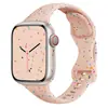 Adequado para Apple Watch 1-12/Ultra 1-3, Pulseira de Silicone com Fivela Borboleta para Cintura Pequena com Fragmentos Coloridos