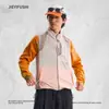 Colete de Cor Color Block de Secagem Rápida com Gola Alta para Homens, Colete Casual para Esportes ao Ar Livre Estilo Montanha com Capuz Removível