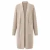 Cardigan de tricô com nervuras de veludo Andy estilo europeu e americano para mulheres, temu, Cardigan Duster de gola V sem botões, casaco de frente aberta