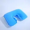 Almohada de Camping Portátil para Viajes al Aire Libre de PVC Afelpado, Almohada Inflable para Avión, Almohada de Apoyo para la Espalda, Almohada Inflable en Forma de U