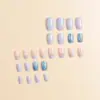 Adesivos de Manicure Vestíveis de Alta Qualidade, Adesivos de Unha Postiça da Moda Azul Leitoso, Adesivos de Unha Vestíveis de Flocos de Neve Rosa e Brancos