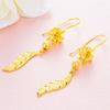 Novos brincos de flores banhados a ouro atacado vietnã areia folha de ouro brincos estol brincos quentes moda feminina