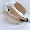 Sombrero Plano con Cinta Estampada Estilo Chino para Mujer Verano Nuevo Estilo Fresco y Versátil Protección Solar Sombrero de Paja Vacaciones Viaje Sombrero de Sol