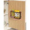 Estante de almacenamiento para puerta de armario Estante de almacenamiento de plástico para película adherente de pared para cocina Almacenamiento interior para puerta de armario Estante de almacenamiento para condimentos