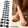 Tiras de Uñas de Pies de Alto Brillo Más Vendidas de Amazon, Paquete de 24 Piezas, Parches para Uñas de Color Sólido, Sin Sellador, Uñas Postizas