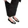 Zapatos planos de punta cuadrada con pedrería estilo francés para mujer, nuevo modelo otoño 2026, elegantes y versátiles, cómodos de llevar, sin cordones