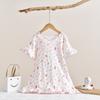 Mameluco infantil camisón saco de dormir manga corta con volantes niña lindo caricatura ropa para el hogar aire acondicionado algodón fino exportación a Japón