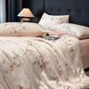 Juego de Cuatro Piezas de Cama Lyocell Tencel, Elegantes Sábanas de Seda Helada, Lujo Accesible Funda de Edredón Suave como la Seda para Dormir sin Ropa Tres Piezas