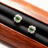9226 Brincos de Tarraxa Quadrados Princesa de Jadeíta Esmeralda Natural Grau A Incrustados com Diversidade Retro Chinesa Nova