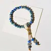 Pulseira de Cerâmica Jingdezhen Nova Pulseira de Cerâmica Chinesa Joia Estudante Estilo Xizang Corda Trançada à Mão Banca Presente para Estudante
