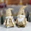 Decoraciones Navideñas Transfronterizas Muñecos Tejidos Sin Rostro Adornos Navideños de Mesa Suministros de Decoración para Ambiente Festivo
