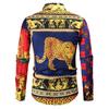 Camisa de Manga Larga para Hombre con Forro Largo 2021 Nueva Comercio Exterior Transfronterizo Moda Juvenil Europea y Americana Estilo Familiar Famoso Camisa de Solapa Estampada para Hombre