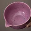 Tigela de Matcha com Pontos de Tinta Roxo Leite, Tigela de Chá Feita à Mão, Suporte para Batedor de Chá Cerâmico Retro Japonês, Utensílio de Chá Cerâmico, Acessórios para Conjunto de Chá