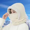Sombrero Lei Feng cálido de invierno con protección para las orejas, forro polar, engrosado para protección contra el frío, mascarilla facial y calentador de cuello integrados para esquí y ciclismo, a prueba de viento