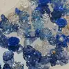 Novo Cor Sólida Azul Safira Gelo Transparente Azul Safira Borda Dourada Azul Escuro Misturado Material DIY Artesanal Atacado TikTok em Estoque