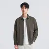 Yizhi 26 Nueva Camisa de Otoño Lyocell Tencel Manga Larga para Hombre Casual Simple Cárdigan con Puntadas, Camisa Sofisticada