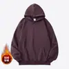 Nova Blusa de Moletom com Capuz Oversize Outono/Inverno 2025 com Lã e Espessamento, Estilo Solto Preguiçoso, Casaco com Capuz de Outono Branco